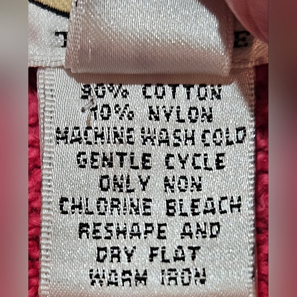 Talbots Vibrant Pink Cotton V-Neck Cable Knit Cardigan Sweater Size M - Picture 4 of 4